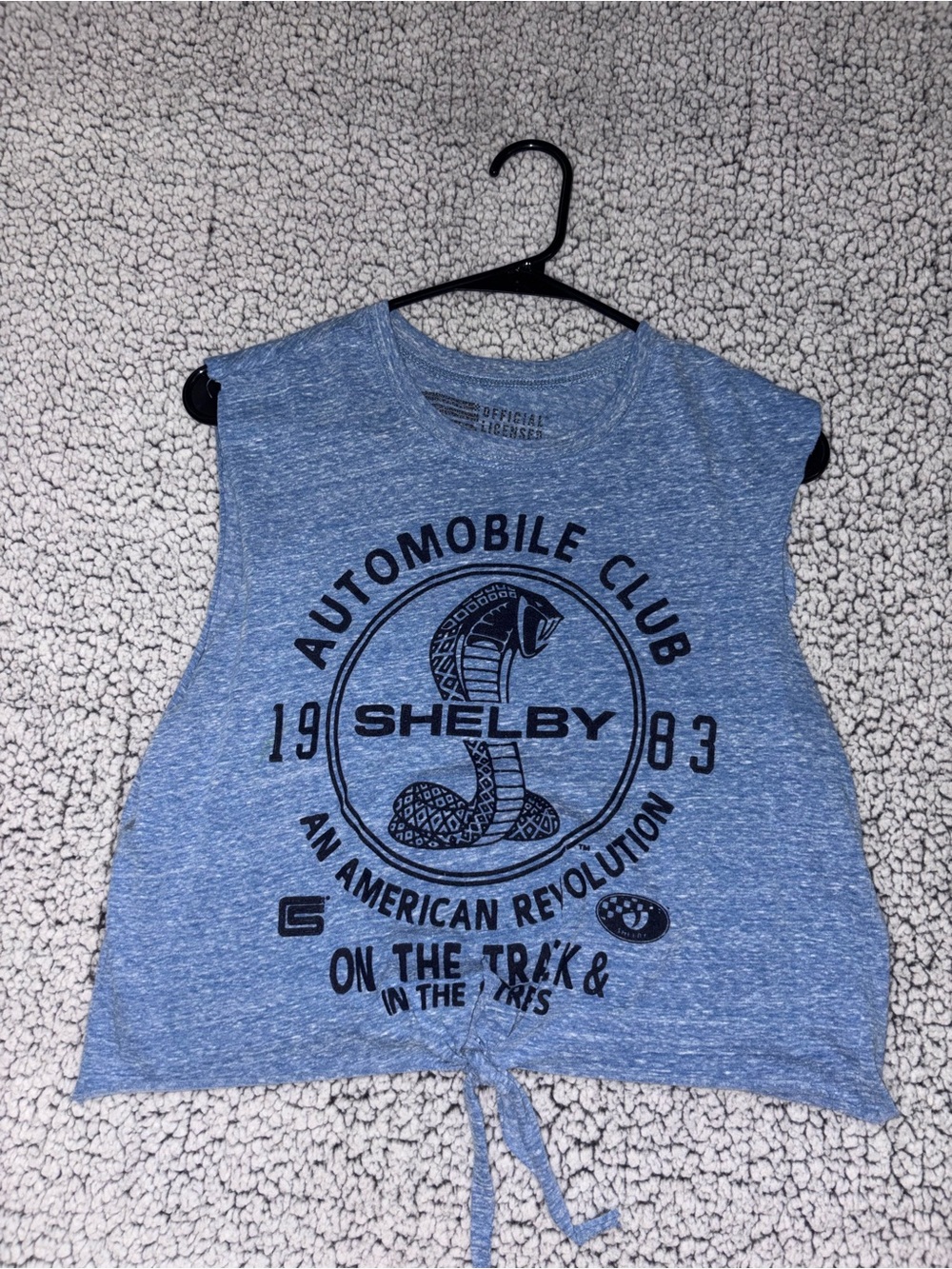 Shelby Automobile Club Blue Graphic Crop Tank